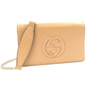 Gucci Interlocking GG Soho Cellarius Chain Shoulder Bag Beige crossbody